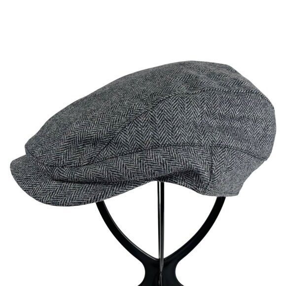 Jos. A. Bank Gray Herringbone Wool-Blend Newsboy Driver Flat Cap Mens SZ  L/XL - Picture 8 of 8